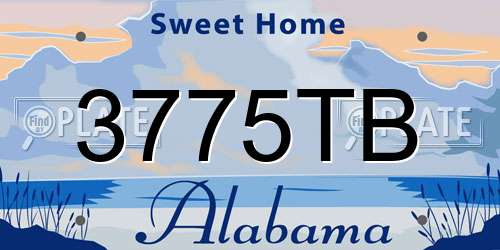 3775TB Alabama License Plate