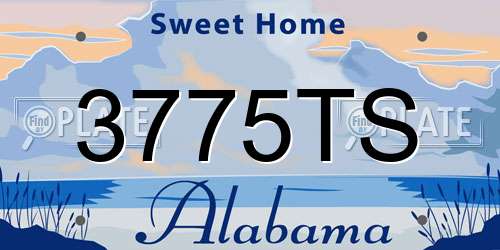 3775TS Alabama License Plate