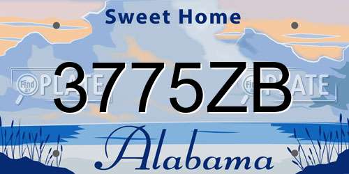3775ZB Alabama License Plate