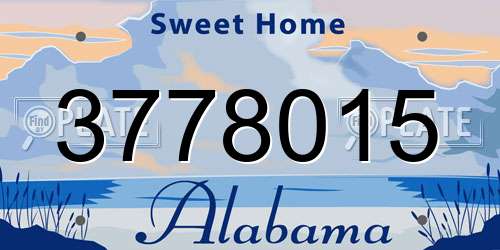 3778015 Alabama License Plate