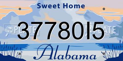 37780I5 Alabama License Plate