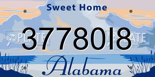 37780I8 Alabama License Plate