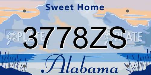 3778ZS Alabama License Plate