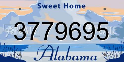 3779695 Alabama License Plate