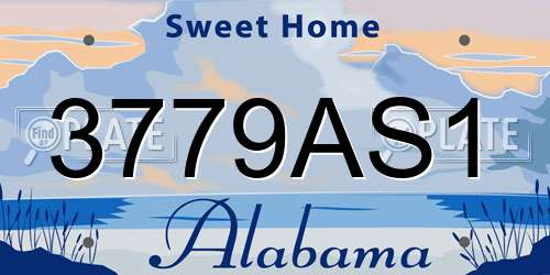 3779AS1 Alabama License Plate