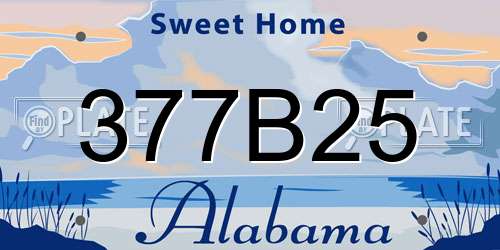 377B25 Alabama License Plate