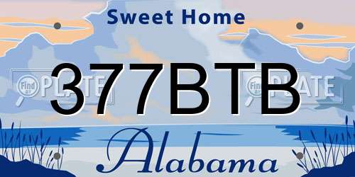 377BTB Alabama License Plate