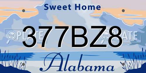 377BZ8 Alabama License Plate