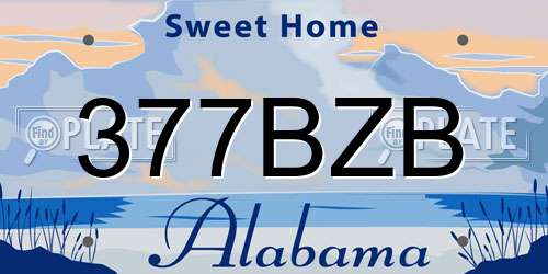 377BZB Alabama License Plate