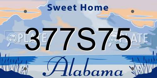 377S75 Alabama License Plate