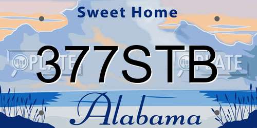 377STB Alabama License Plate