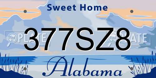 377SZ8 Alabama License Plate