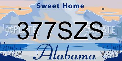 377SZS Alabama License Plate