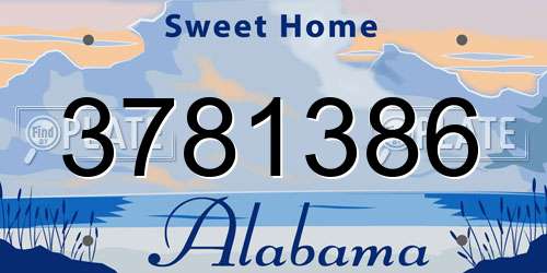 3781386 Alabama License Plate