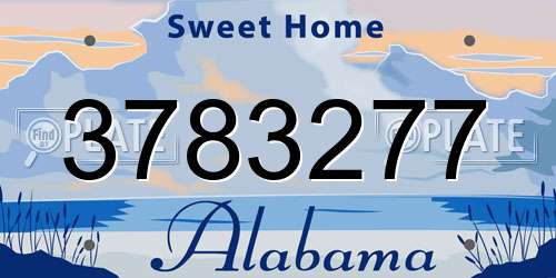 3783277 Alabama License Plate