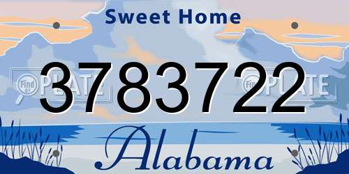 3783722 Alabama License Plate