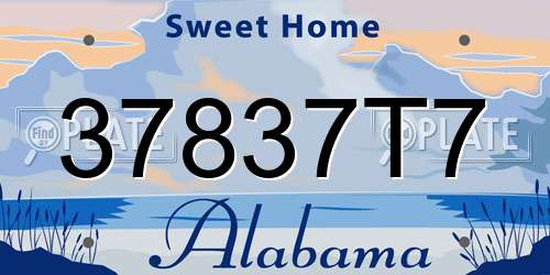 37837T7 Alabama License Plate
