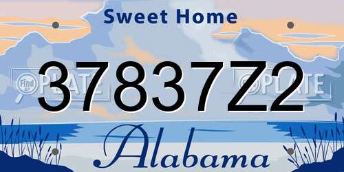 37837Z2 Alabama License Plate