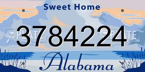 3784224 Alabama License Plate