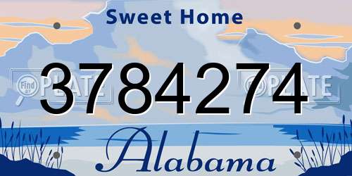 3784274 Alabama License Plate