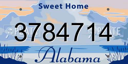 3784714 Alabama License Plate