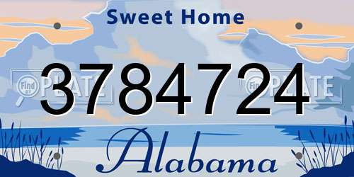 3784724 Alabama License Plate