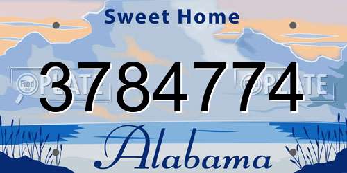 3784774 Alabama License Plate