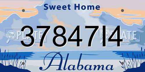 37847I4 Alabama License Plate