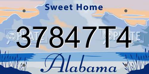 37847T4 Alabama License Plate