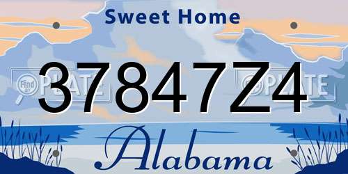 37847Z4 Alabama License Plate