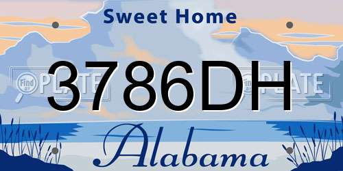 3786DH Alabama License Plate