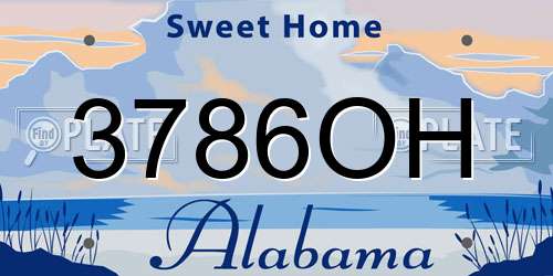 3786OH Alabama License Plate