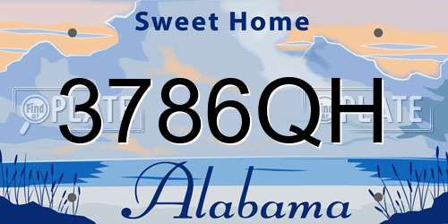 3786QH Alabama License Plate
