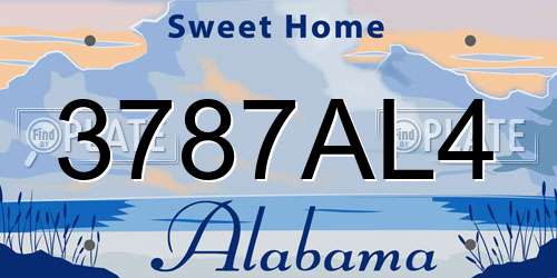3787AL4 Alabama License Plate