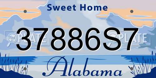37886S7 Alabama License Plate