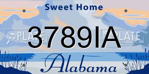 3789IA Alabama License Plate
