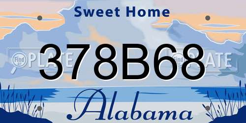 378B68 Alabama License Plate