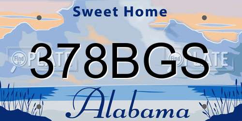 378BGS Alabama License Plate