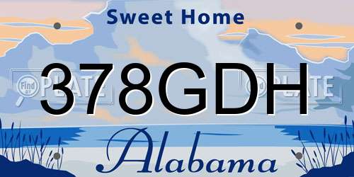 378GDH Alabama License Plate