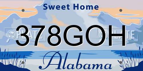 378GOH Alabama License Plate