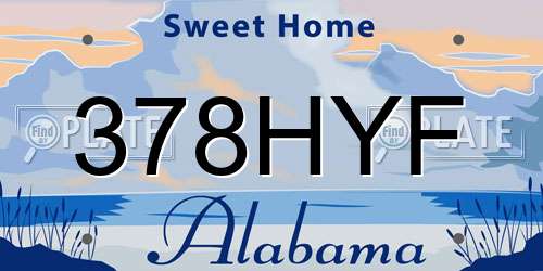 378HYF Alabama License Plate