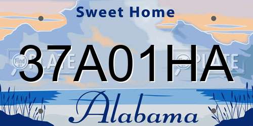 37A01HA Alabama License Plate