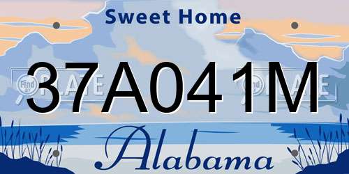 37A041M Alabama License Plate