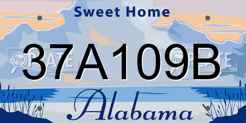 37A109B Alabama License Plate