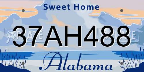 37AH488 Alabama License Plate