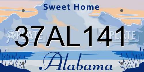 37AL141 Alabama License Plate