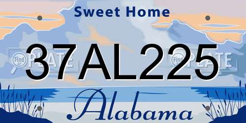 37AL225 Alabama License Plate