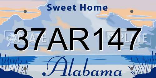 37AR147 Alabama License Plate
