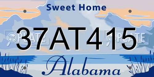 37AT415 Alabama License Plate