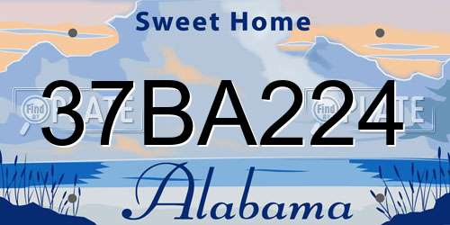 37BA224 Alabama License Plate